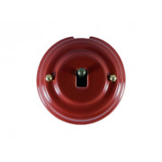 Выключатель (переключатель) однорычажковый проходной на 2 направления, цвет granato (гранатовый), тумблер бронза