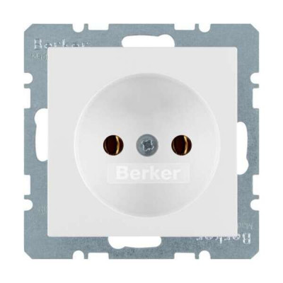 Розетка Berker, скрытый монтаж, белый бархат Розетка Berker, скрытый монтаж, белый бархат