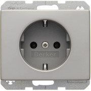 Розетка Berker, скрытый монтаж, с заземлением, стальной