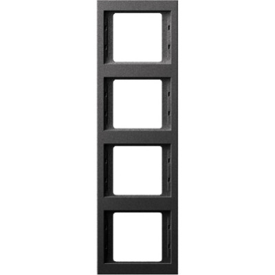Рамка 4 поста Berker, вертикальная, антрацит матовый Рамка 4 поста Berker, вертикальная, антрацит матовый