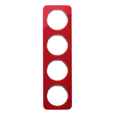 Рамка 4 поста Berker R.1, красный акрил Рамка 4 поста Berker R.1, красный акрил