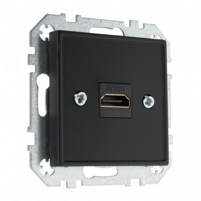 Розетка HDMI Liregus черная матовая Розетка HDMI Liregus черная матовая