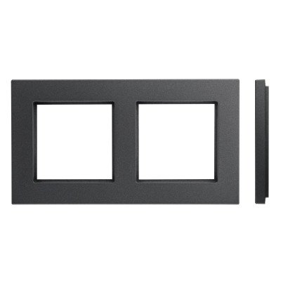Рамка 2-местная, Liregus, Classic, антрацит матовый Рамка 2-местная, Liregus, Classic, антрацит матовый