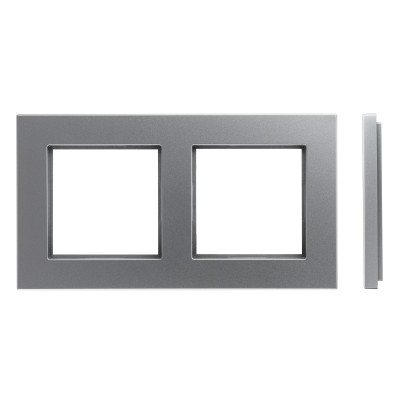 Рамка 2-местная, Liregus, Classic, алюминий Рамка 2-местная, Liregus, Classic, алюминий