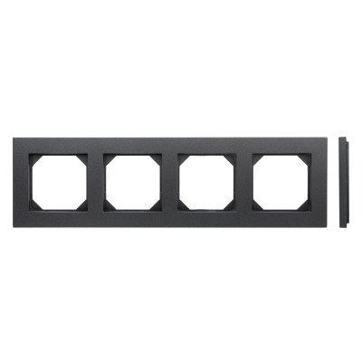 Рамка 4-местная, Liregus, Classic, антрацит матовый Рамка 4-местная, Liregus, Classic, антрацит матовый