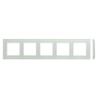 Рамка 5-местная, Liregus, Classic, натуральное стекло матовое Рамка 5-местная, Liregus, Classic, натуральное стекло матовое