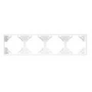 Четырехпостовая рамка квадратная горизонтальная, термопласт, серии Apolo 5000, цвет: мат. белый
