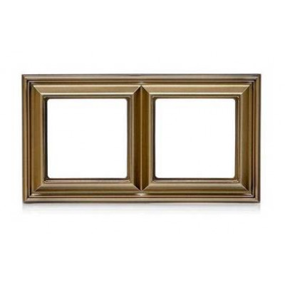 Рамка квадратная, 2 поста, под механизмы серии ECO Profi Deco, античная латунь Рамка квадратная, 2 поста, под механизмы серии ECO Profi Deco, античная латунь