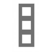 Трехпостовая рамка квадратная, термопласт, серии Quadro 45, цвет: алюминий