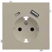 Розетка электрическая с зарядным устройством USB A+C Латте