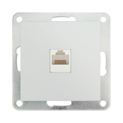 Розетка компьютерная (RJ45 Cat.5E) LK80, с накладкой, серебристый металлик Розетка компьютерная (RJ45 Cat.5E) LK80, с накладкой, серебристый металлик
