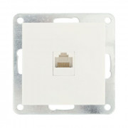 Розетка компьютерная (RJ45 Cat.5E) LK80, с накладкой, белая
