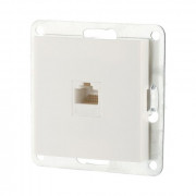 Розетка компьютерная (RJ45 Cat.5E) LK80, с накладкой, белая