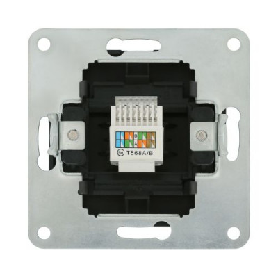 Розетка компьютерная (RJ45 Cat.5E) LK80, с накладкой, черный бархат Розетка компьютерная (RJ45 Cat.5E) LK80, с накладкой, черный бархат