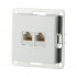 Розетка компьютерная двойная (2xRJ45 Cat.5E) LK80, с накладкой, серебристый металлик Розетка компьютерная двойная (2xRJ45 Cat.5E) LK80, с накладкой, серебристый металлик
