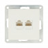 Розетка компьютерная двойная (2xRJ45 Cat.5E) LK80, с накладкой, белая Розетка компьютерная двойная (2xRJ45 Cat.5E) LK80, с накладкой, белая