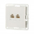Розетка компьютерная двойная (2xRJ45 Cat.5E) LK80, с накладкой, белая Розетка компьютерная двойная (2xRJ45 Cat.5E) LK80, с накладкой, белая