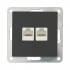 Розетка компьютерная двойная (2xRJ45 Cat.5E) LK80, с накладкой, черный бархат Розетка компьютерная двойная (2xRJ45 Cat.5E) LK80, с накладкой, черный бархат