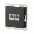 Розетка компьютерная двойная (2xRJ45 Cat.5E) LK80, с накладкой, черный бархат Розетка компьютерная двойная (2xRJ45 Cat.5E) LK80, с накладкой, черный бархат