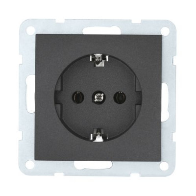 Розетка электрическая LK60, с з/к, без шторок, черный бархат Розетка электрическая LK60, с з/к, без шторок, черный бархат