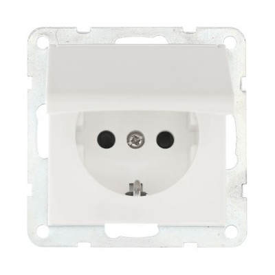 Розетка электрическая с крышкой LK60, с з/к, со шторками, белая Розетка электрическая с крышкой LK60, с з/к, со шторками, белая