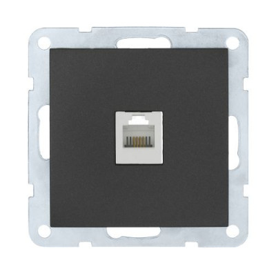 Накладка для телефонной/компьютерной розетки LK60, черный бархат Накладка для телефонной/компьютерной розетки LK60, черный бархат