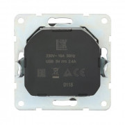 Розетка электрическая с двумя USB LK60, с з/к, серебристый металлик