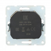 Розетка электрическая с двумя USB LK60, с з/к, белая