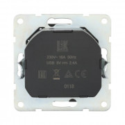 Розетка электрическая с двумя USB LK60, с з/к, черный бархат