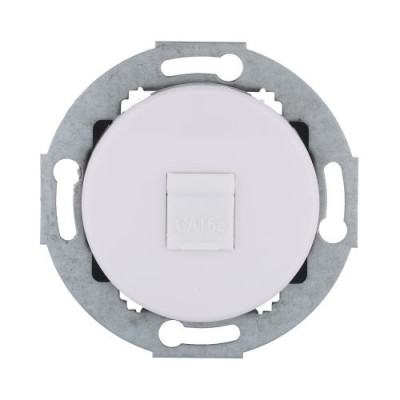 Розетка компьютерная (RJ45 Cat.5E) LK Vintage, с накладкой, белая Розетка компьютерная (RJ45 Cat.5E) LK Vintage, с накладкой, белая