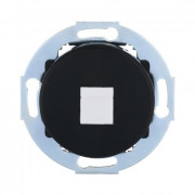 Розетка компьютерная (RJ45 Cat.5E) LK Vintage, с накладкой, черная