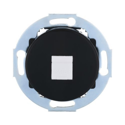 Розетка компьютерная (RJ45 Cat.5E) LK Vintage, с накладкой, черная Розетка компьютерная (RJ45 Cat.5E) LK Vintage, с накладкой, черная