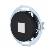 Розетка компьютерная (RJ45 Cat.5E) LK Vintage, с накладкой, черная