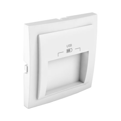 Лицевая панель для двойной USB зарядки, Logus 90 Animato, термопласт, цвет: белый Лицевая панель для двойной USB зарядки, Logus 90 Animato, термопласт, цвет: белый
