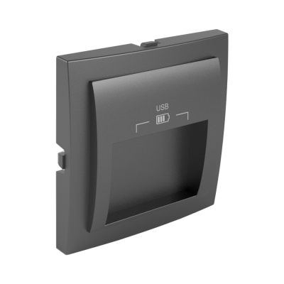 Лицевая панель для двойной USB зарядки, Logus 90 Animato, термопласт, цвет: серый Лицевая панель для двойной USB зарядки, Logus 90 Animato, термопласт, цвет: серый