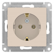 Розетка  ATLASDESIGN, скрытый монтаж, с заземлением, бежевый