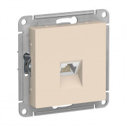 Розетка компьютерная RJ45 Cat.6 ATLASDESIGN, скрытый монтаж, бежевый