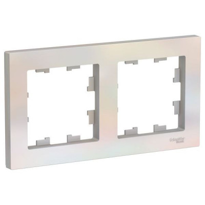 Рамка квадратная ATLASDESIGN, 2 поста, цвет - жемчуг Рамка квадратная ATLASDESIGN, 2 поста, цвет - жемчуг