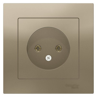 Розетка ATLASDESIGN, скрытый монтаж, с рамкой, шампань Розетка ATLASDESIGN, скрытый монтаж, с рамкой, шампань