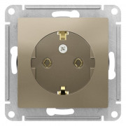 Розетка  ATLASDESIGN, скрытый монтаж, с заземлением, шампань