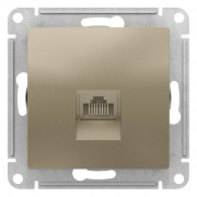 Розетка компьютерная RJ45 ATLASDESIGN, скрытый монтаж, шампань