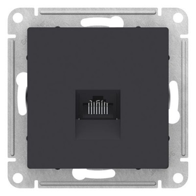 Розетка компьютерная RJ45 ATLASDESIGN, скрытый монтаж, карбон Розетка компьютерная RJ45 ATLASDESIGN, скрытый монтаж, карбон