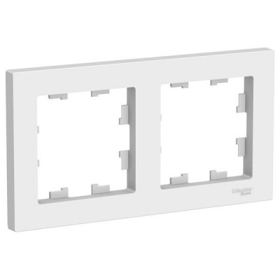 Рамка квадратная ATLASDESIGN, 2 поста, цвет - белый Рамка квадратная ATLASDESIGN, 2 поста, цвет - белый
