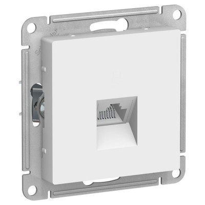 Розетка компьютерная RJ45 ATLASDESIGN, скрытый монтаж, белый Розетка компьютерная RJ45 ATLASDESIGN, скрытый монтаж, белый