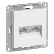 Розетка компьютерная 2xRJ45 ATLASDESIGN, скрытый монтаж, белый