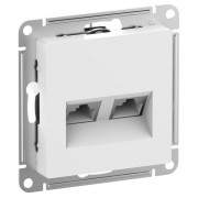 Розетка компьютерная 2xRJ45 Cat.6 ATLASDESIGN, скрытый монтаж, белый