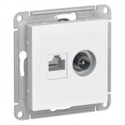 Розетка TV+RJ45 ATLASDESIGN, скрытый монтаж, белый