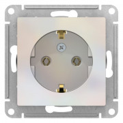 Розетка  ATLASDESIGN, скрытый монтаж, с заземлением, жемчуг