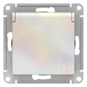 Розетка  ATLASDESIGN, скрытый монтаж, с заземлением, с крышкой, со шторками, жемчуг