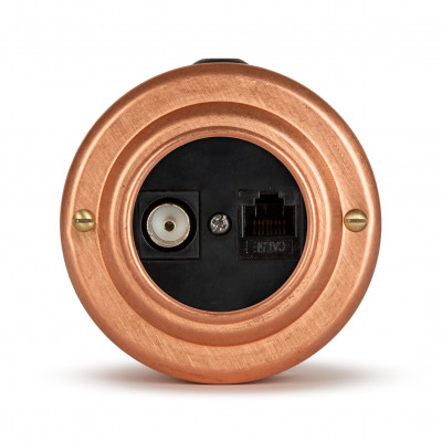 Розетка информационная RJ45+TV (CAT. 5E), цвет "Nat copper" черная вставка Розетка информационная RJ45+TV (CAT. 5E), цвет "Nat copper" черная вставка